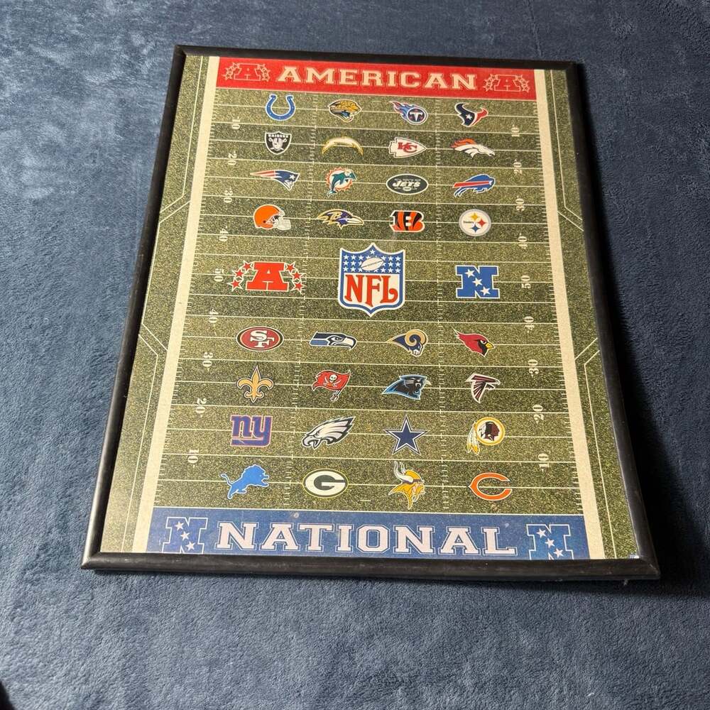 NFL American and National Conference Teams Framed Poster